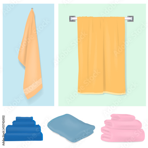 Design of different color towels