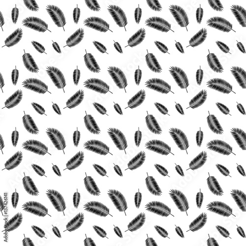 Palm Leaf Seamless Pattern Background Vector Illustration © olegganko