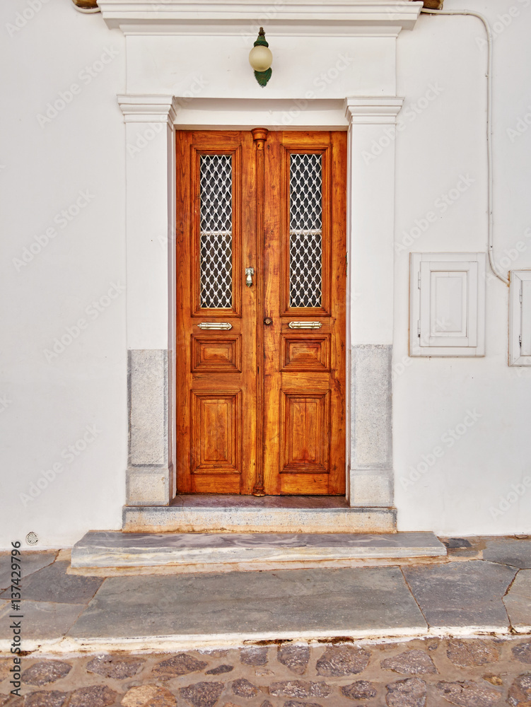 Greece, vintage wooden door