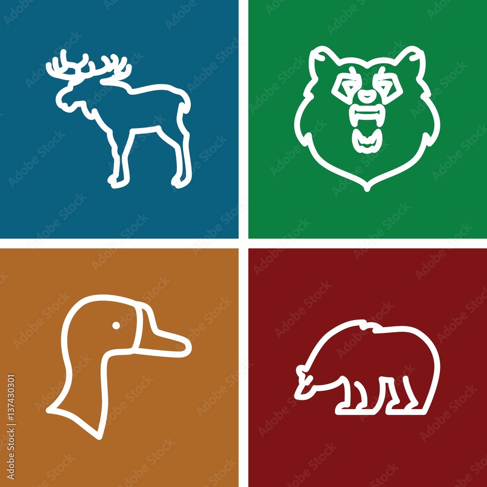 Set of 4 canada outline icons