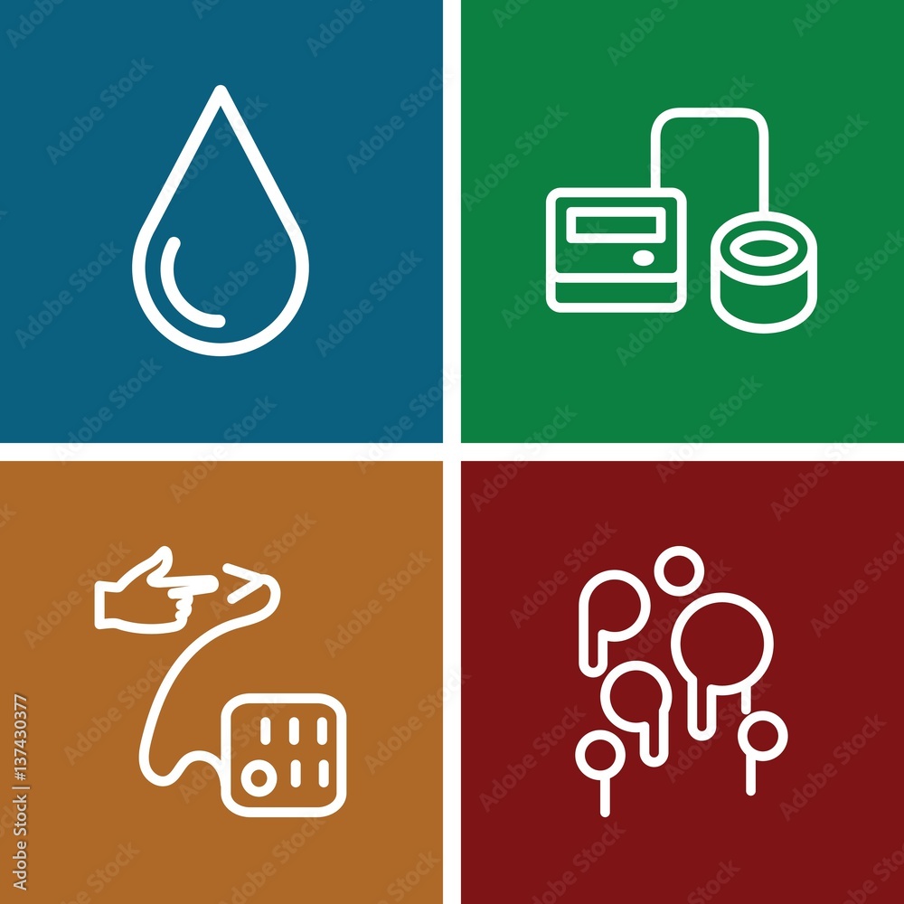 Set of 4 blood outline icons Set of 4 blood outline icons