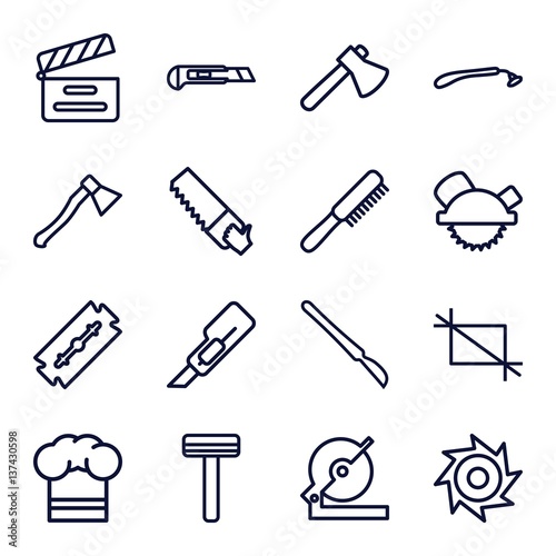 Set of 16 cut outline icons