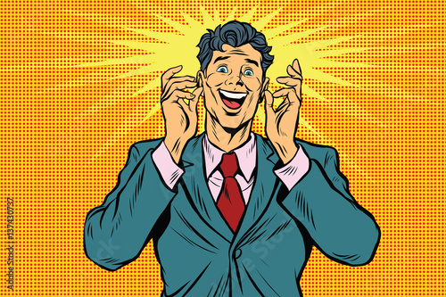 happy man retro pop art vintage