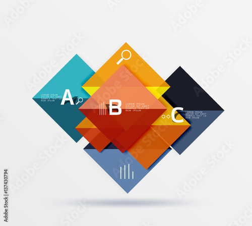 Modern flying square infographic Free Download Modern flying square infographic - GFXLoad