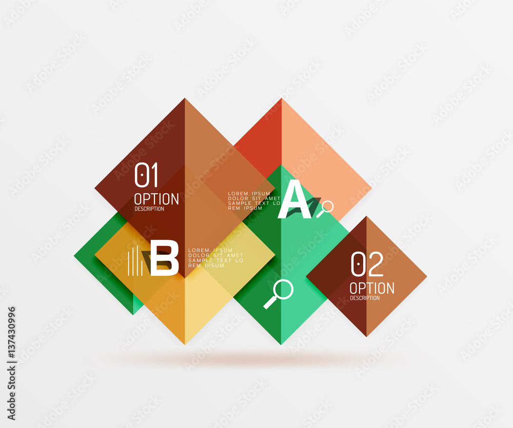 Glossy squares with text, abstract geometric design concept Glossy squares with text, abstract geometric design concept