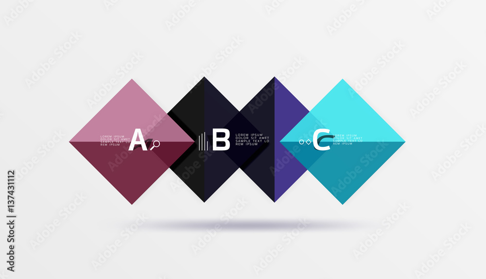 Glossy squares with text, abstract geometric design concept Glossy squares with text, abstract geometric design concept