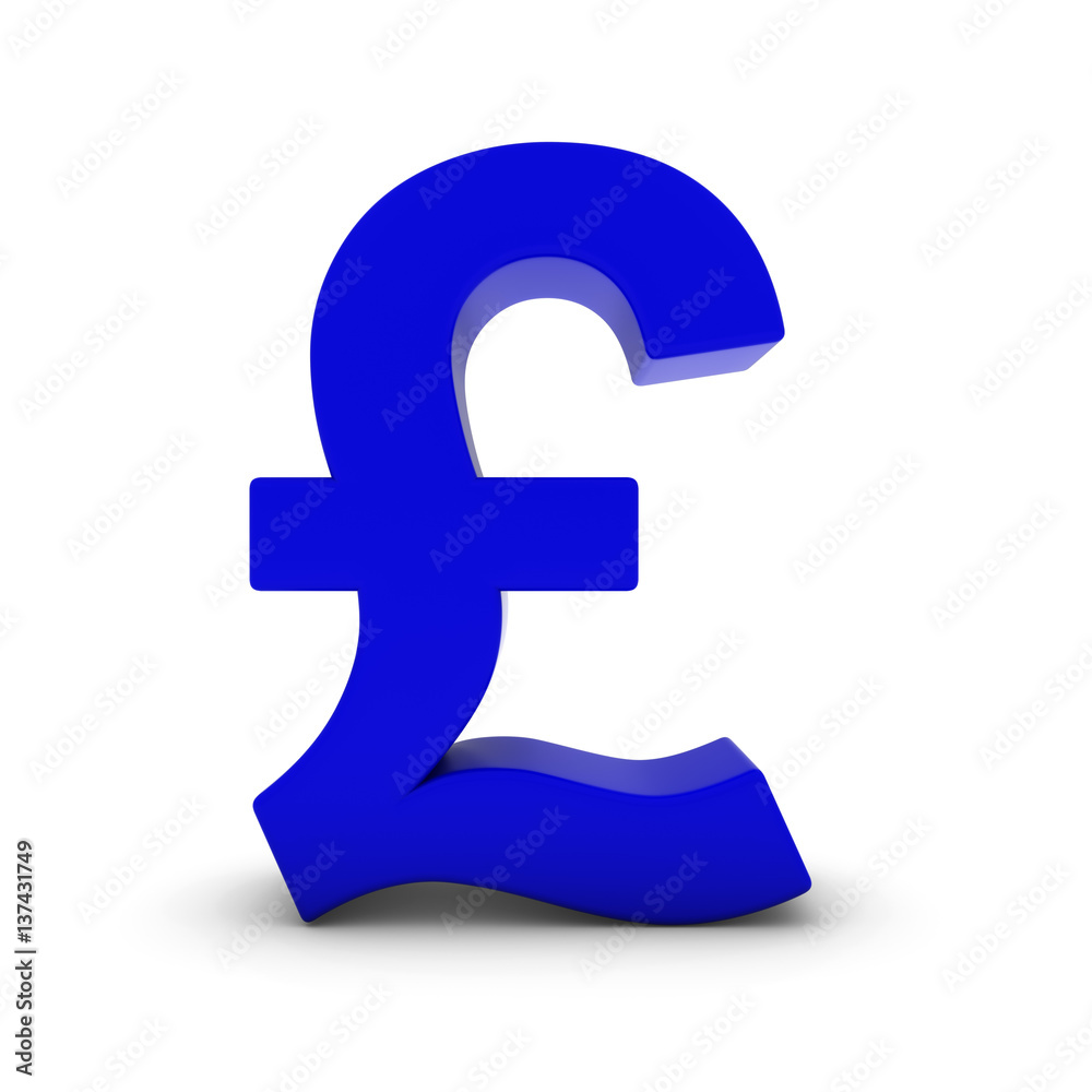 Blue Pound Sign Isolated on White with Shadows 3D Illustration Blue Pound Sign Isolated on White with Shadows 3D Illustration