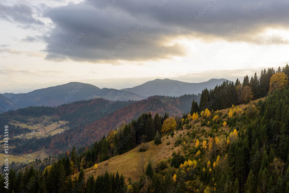 Golden autumn in the mountains