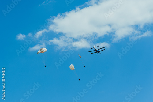 skydiving with biplane aircraft flying club instructor