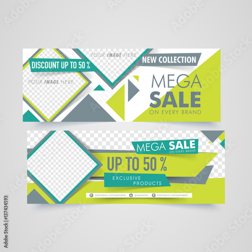 Mega Sale website headers set.