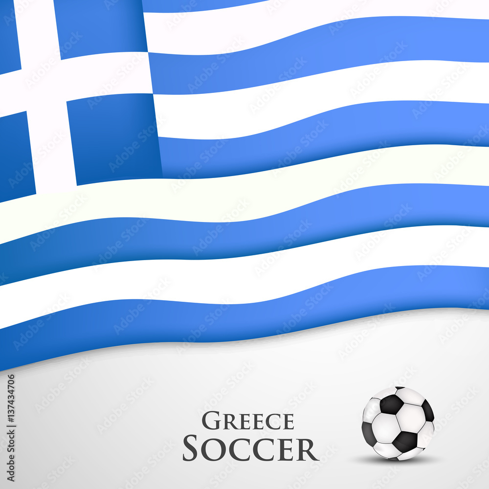 Naklejka premium Illustration of Greece flag participating in soccer tournament