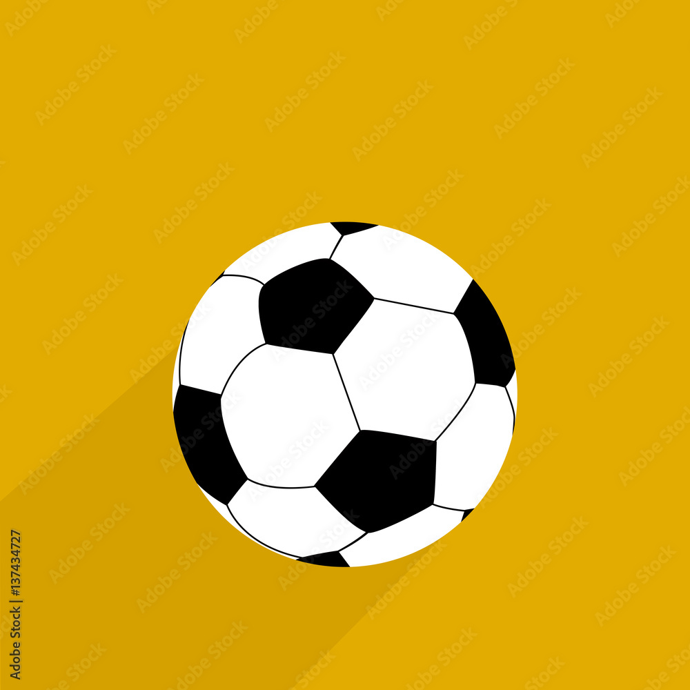 Illustration soccer ball on yellow background Illustration soccer ball on yellow background