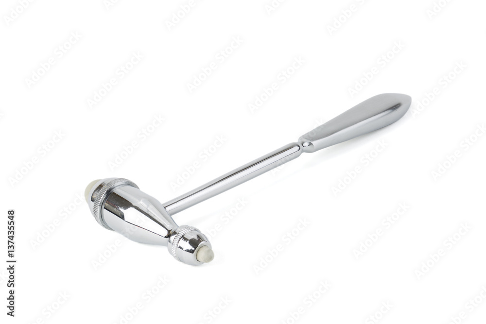 medical tendon reflex hammer isolated on white studio shot medical tendon reflex hammer isolated on white studio shot