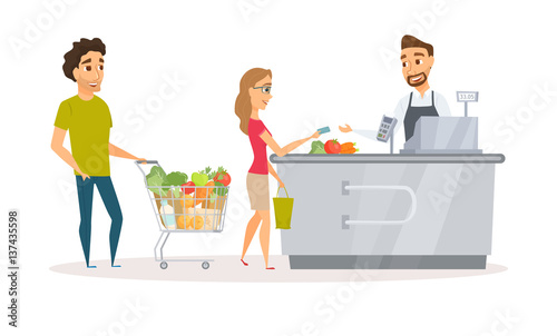 Cashier and buyers