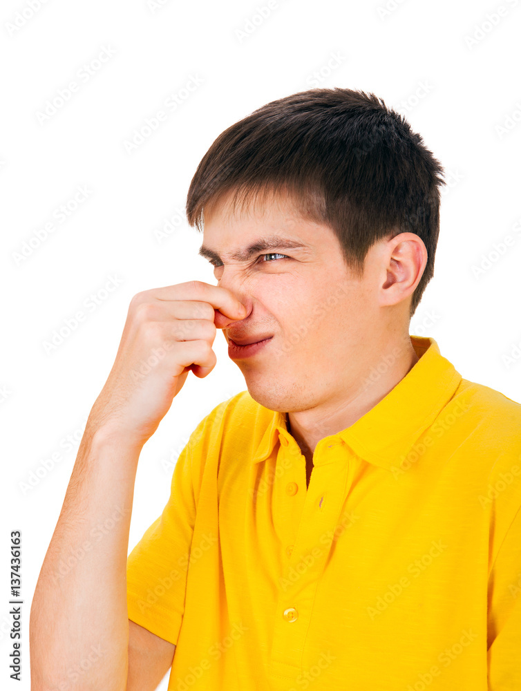 Young Man close a Nose