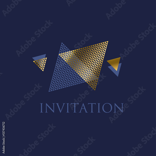Geometry motif in art deco luxury vector illustration. Abstract triangle comp...