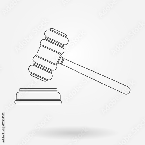 Judge gavel outline icon