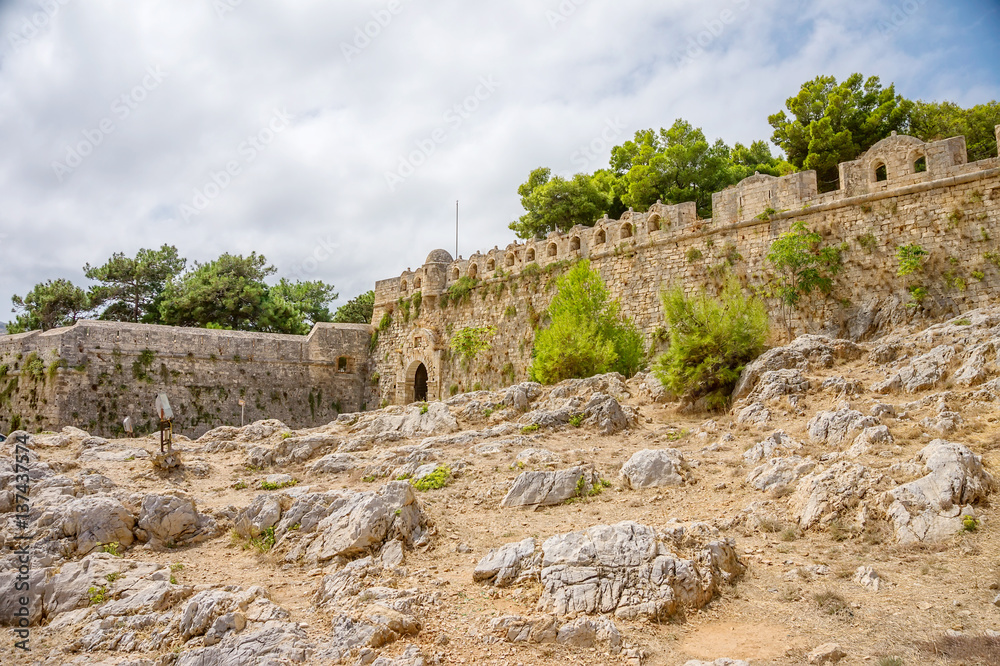 Ancient Fortezza of Rethymno wall at Crete, Greece. Ancient Fortezza of Rethymno wall at Crete, Greece.