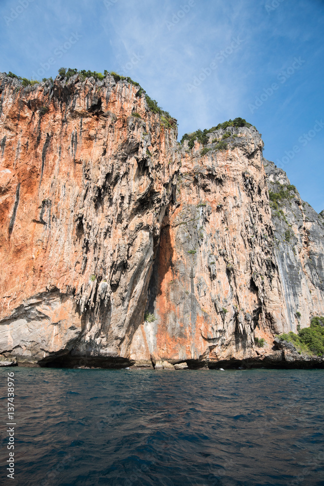 limestone cliffs around Phi-Phi island