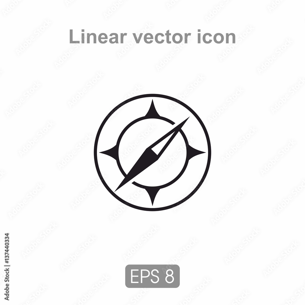 Icon compass in black Icon compass in black