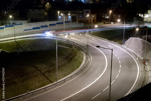 T crossing at night  Banska Bystrica  Slovakia