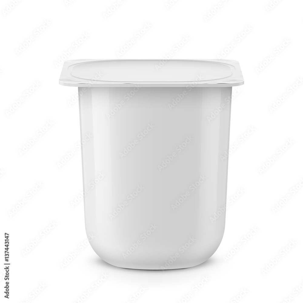 White yogurt pot template. White yogurt pot template.