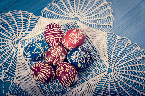 Obraz na plátně Hand painted easter eggs