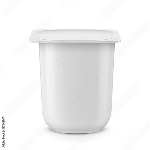 White yogurt pot template.