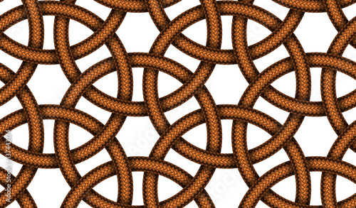 Vector seamless pattern of interlaced leather cords