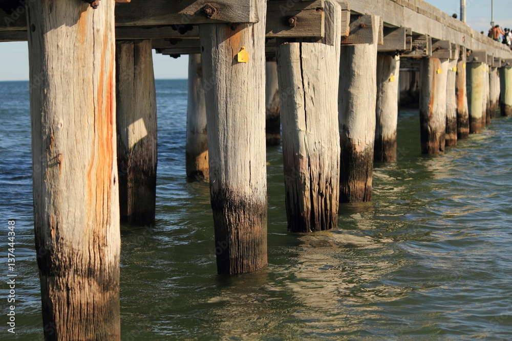 Wooden old pier on the beach