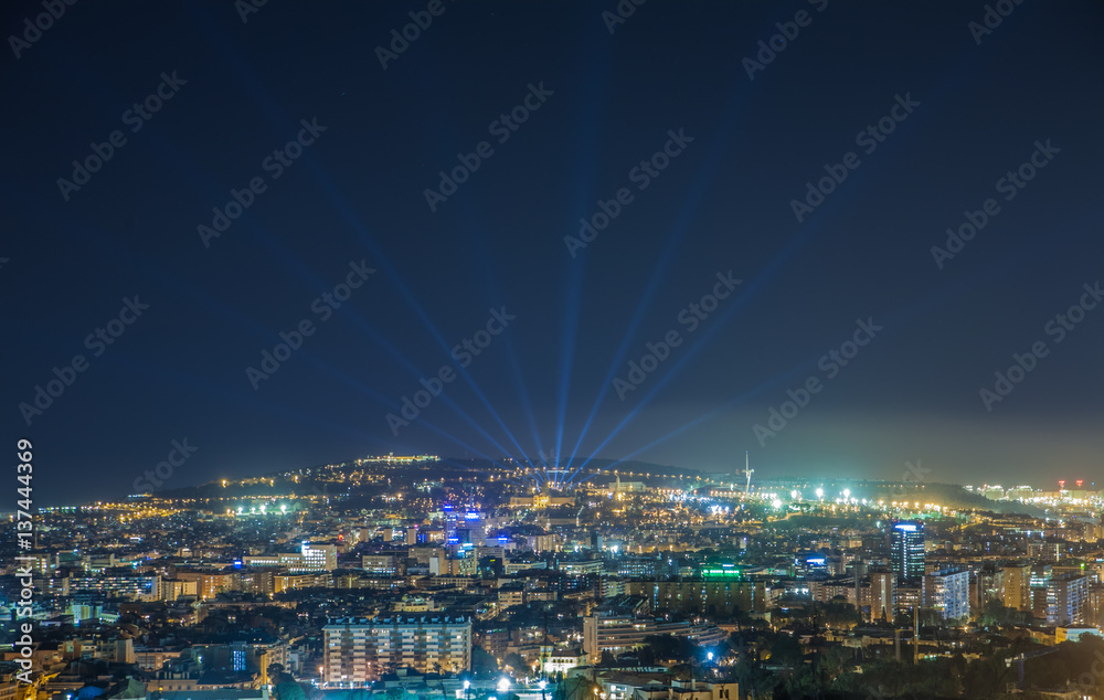 Obraz premium Barcelona night panoramic view