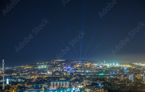 Barcelona night panoramic view