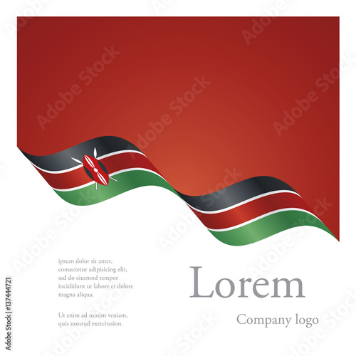 New brochure abstract design modular pattern of wavy flag ribbon of Kenya