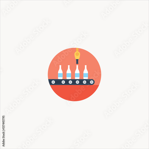 conveyor icon flat design