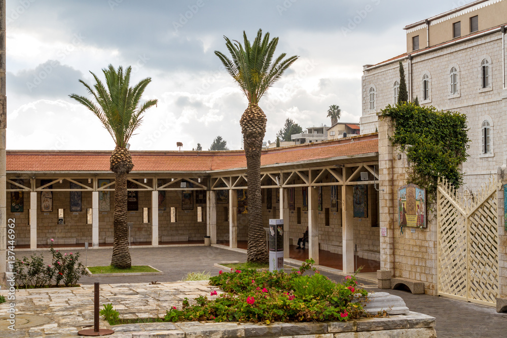 Courtyard of The Church of the Annunciation in Nazareth, Israel