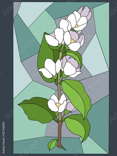 sprig stained glass vector