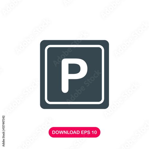 Parking sign icon vector