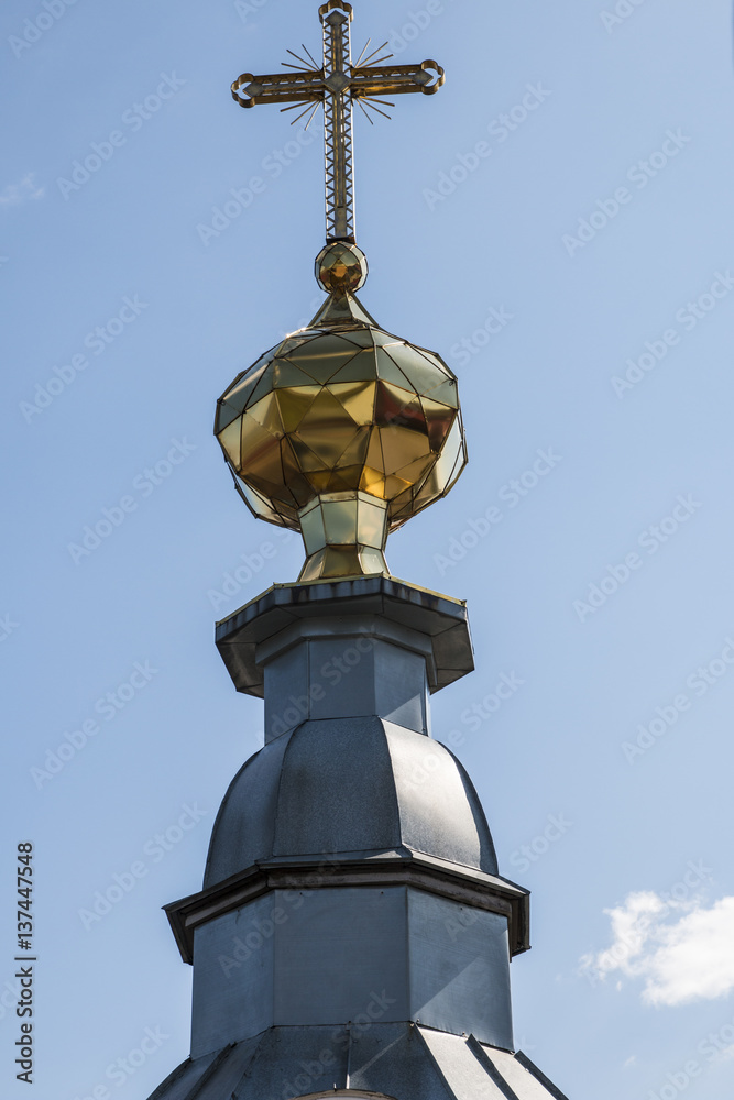 Domes and crosses of Orthodox temple 