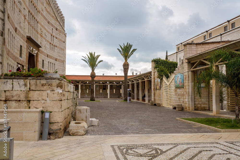 Courtyard of The Church of the Annunciation in Nazareth, Israel