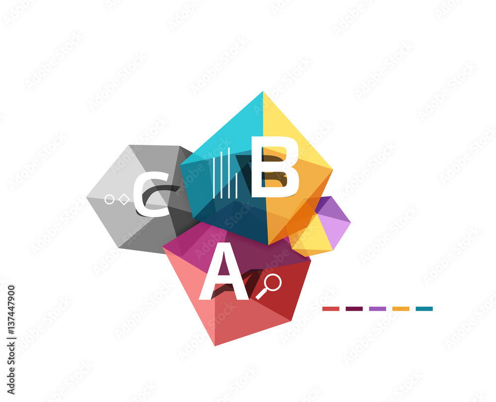 Abstract low poly infographics template Abstract low poly infographics template