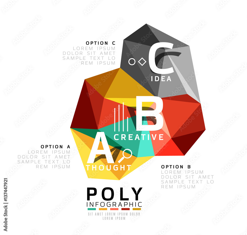 Abstract low poly infographics template Abstract low poly infographics template