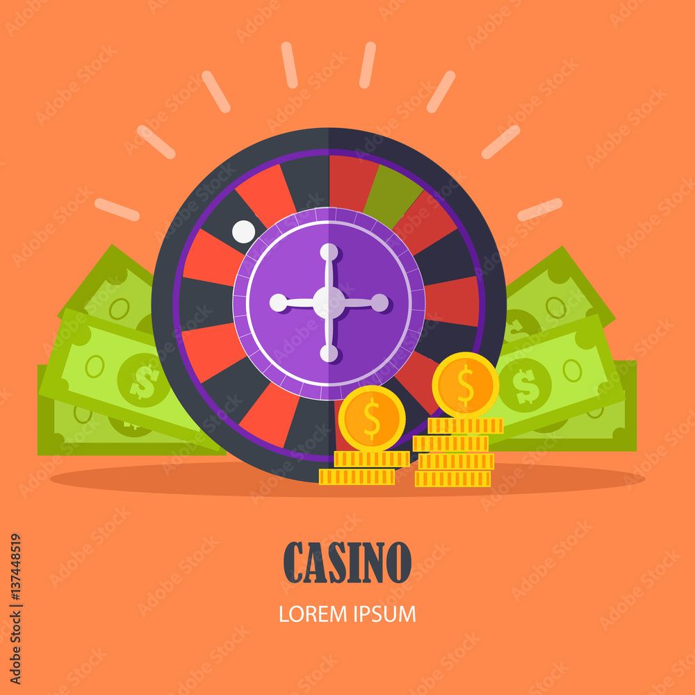 Fototapeta premium Casino Concept Vector Illustration Flat Design.
