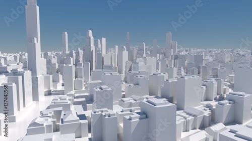 Abstract urban landscape  3 d render
