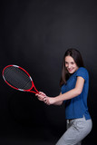 Female tennis player with racket