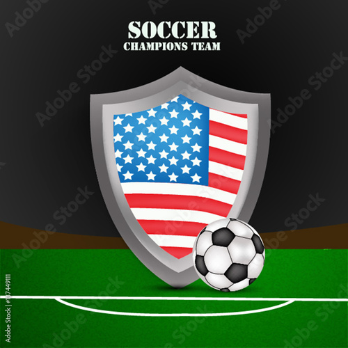 Illustration of U.S flag participating in soccer tournament photo