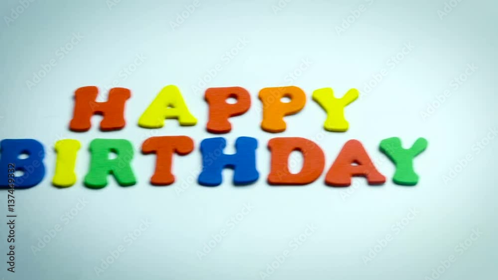 Letters Happy Birthday in White Background Letters Happy Birthday in White Background