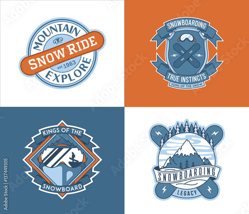 Snowboarding badges