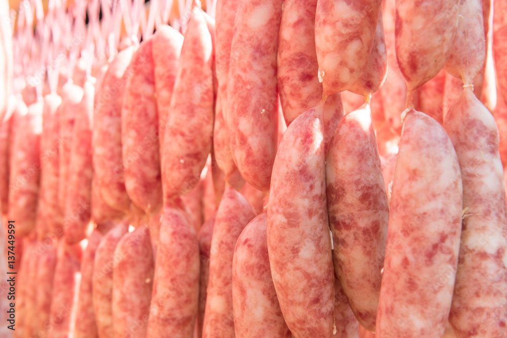 Dry sausage in the sun Dry sausage in the sun