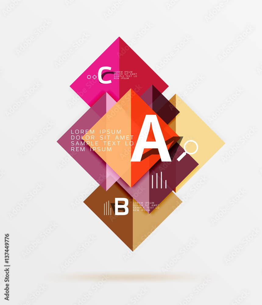 Geometric abstract background with option infographic Geometric abstract background with option infographic