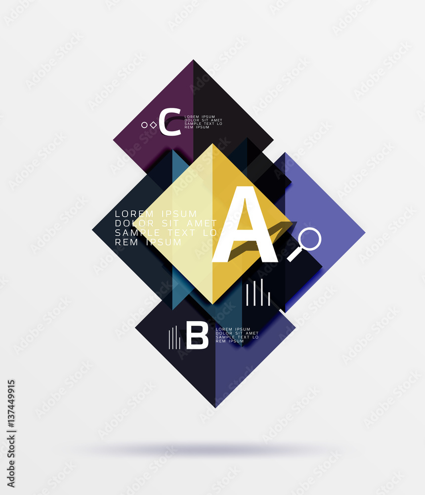Geometric abstract background with option infographic Geometric abstract background with option infographic